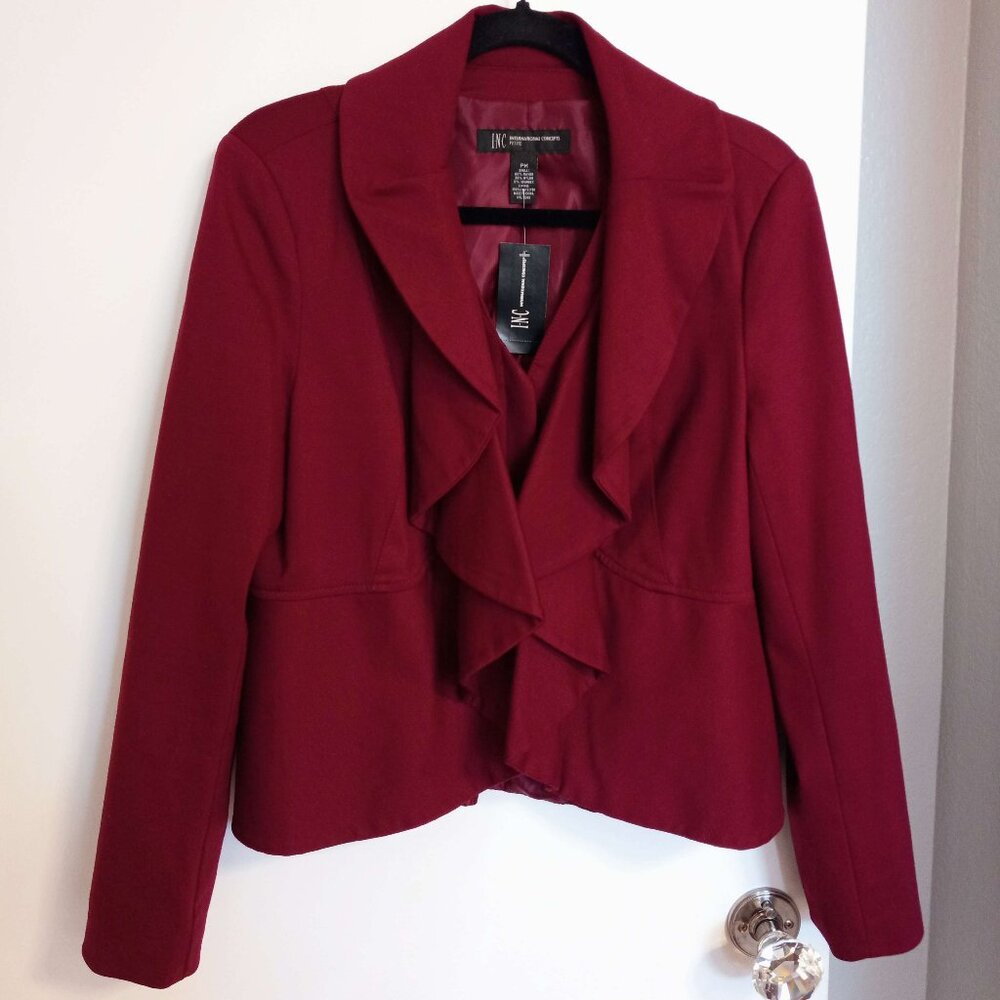 NWT Burgundy Antique style blazer, w light shoulder padding